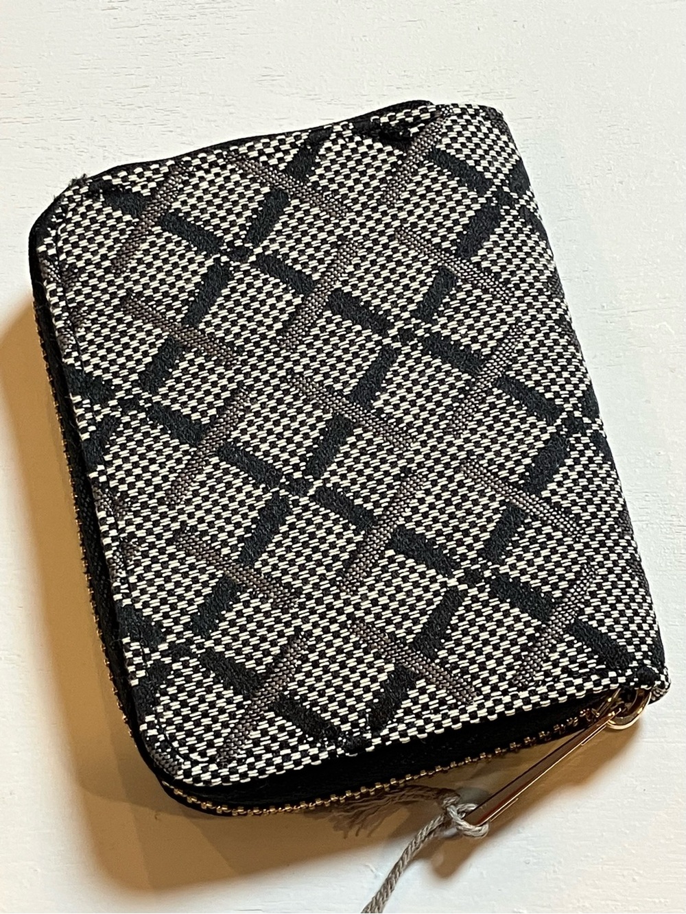Black Taupe Compact Zip Wallet